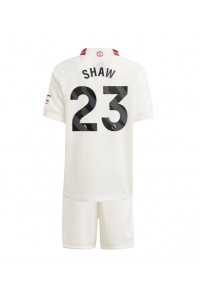 Fotbalové Dres Manchester United Luke Shaw #23 Dětské Třetí Oblečení 2023-24 Krátký Rukáv (+ trenýrky)